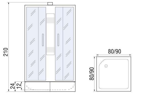 Душевая кабина River Neva Б/К 80/24 MT Душевая кабина River Neva Б/К 80/24 MT