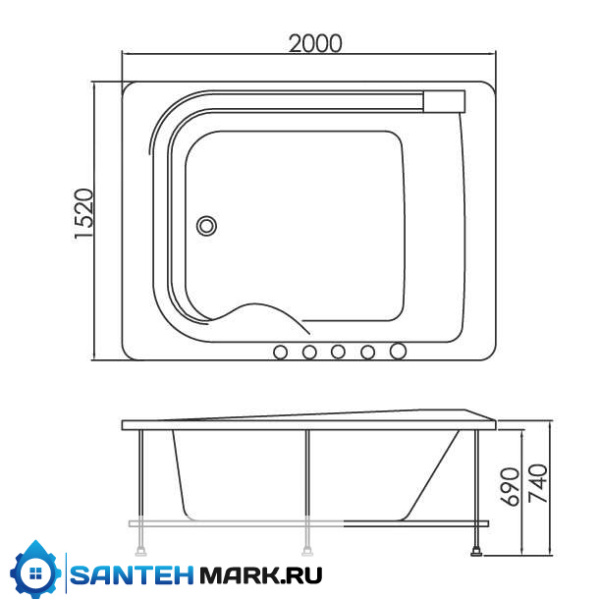 Акриловая ванна Gemy G9265 K