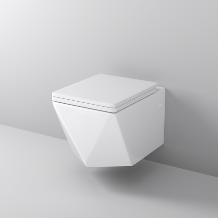 Унитаз Grossman GR-4481 Cristal (520*360*350) подвесной БЕЗОБОДКОВЫЙ с толстой крышкой