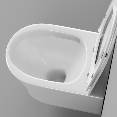 Унитаз Grossman Thin Rim GR-5604SQ (520х360х355) тонкий ободок,белый с тонкой крышкой,микролифт,смыв торнадо,1 место