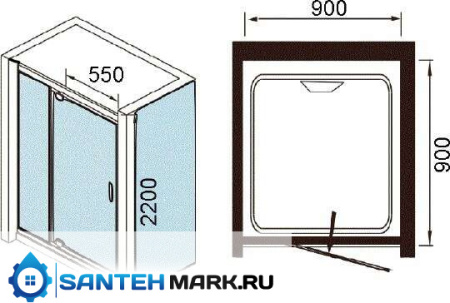 Душевая кабина WeltWasser Maine-1 90х90 R Душевая кабина WeltWasser Maine-1 90х90 R