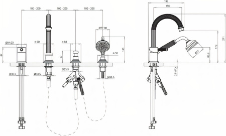 Смеситель Cezares Aphrodite APHRODITE-BVDM-02-Bi