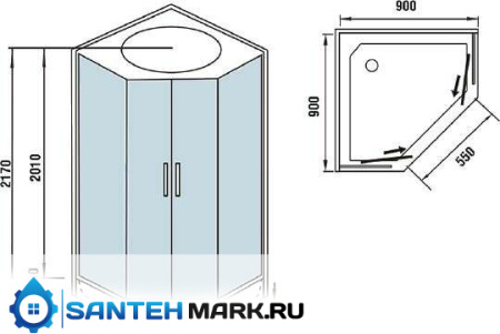 Душевая кабина WeltWasser WW500 Nesse 904 Душевая кабина WeltWasser WW500 Nesse 904
