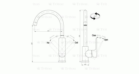 Смеситель SanDav для кухни однорычажный белый 14605 (Щ0000002372)