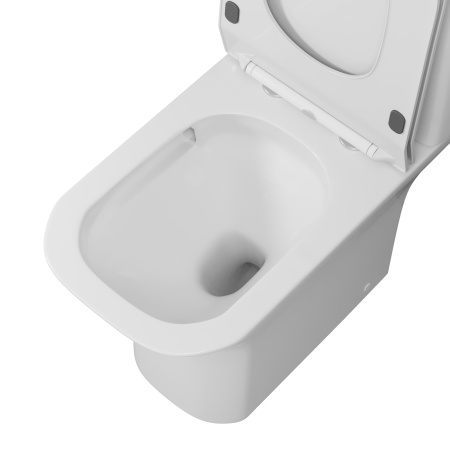 Унитаз Grossman Classic GR-4464SQ (640х350х800) безободковый,белый с тонкой крышкой,микролифт,смыв торнадо,2 места