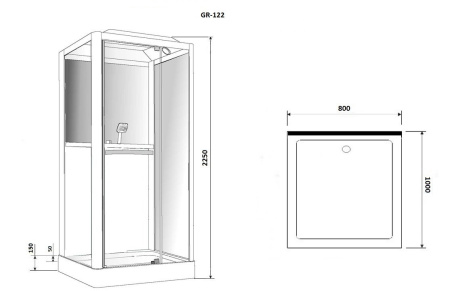 Душевая кабина Grossman GR-122 80x100 Душевая кабина Grossman GR-122 80x100