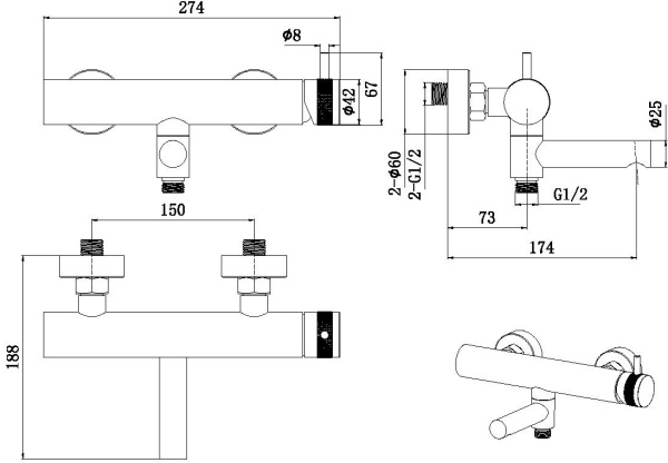 Смеситель Allen Brau Priority 5.31B10-31 черный матовый