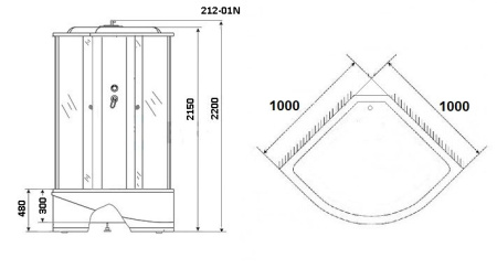 Душевая кабина Niagara Ultra NG-212-01N 100x100