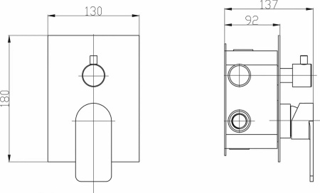 Смеситель для ванны BelBagno Nova NOV-SDM-IN с внутренней частью