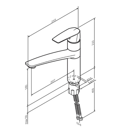Смеситель для кухонной мойки AM.PM Gem F90A00000 Хром