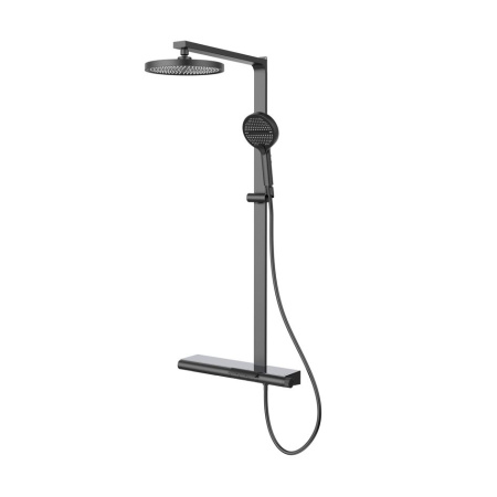 Душевая стойка Vincea Arco VSFS-4AR1GM с изливом, вороненая сталь