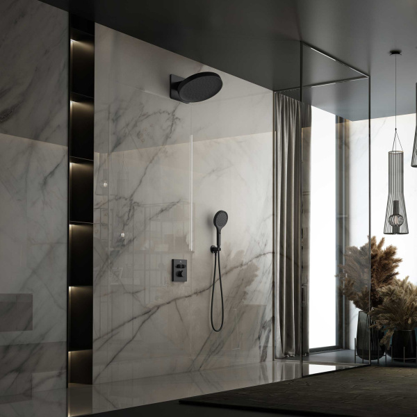 Душевой гарнитур Vincea Inspire VSFW-3I21MT3MB встраиваемый, термостатический, двухрежимный, черный