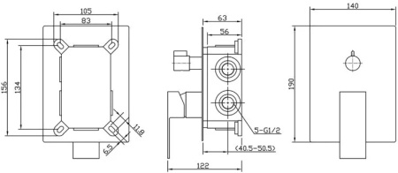Смеситель для душа BelBagno Romano ROM-VDI-CRM с внутренней частью