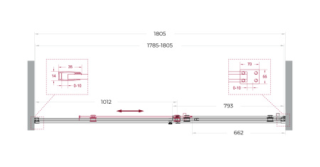 Душевая дверь в нишу BelBagno SOFT_CLOSE-2-BF-1-180-C-Cr