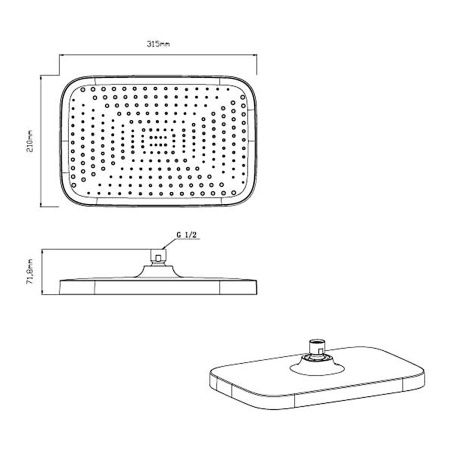 Душевой гарнитур Vincea VSFW-321MT1CH встраиваемый, термостатический, двухрежимный, хром