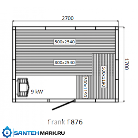 Сауна Frank F 876 (270x170x210) Кедр Экстра