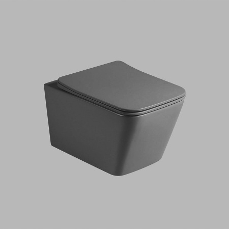 Унитаз Vincea Q-Line VT1-12MA безободковый, ультратонкое soft close сиденье, антрацит матовый