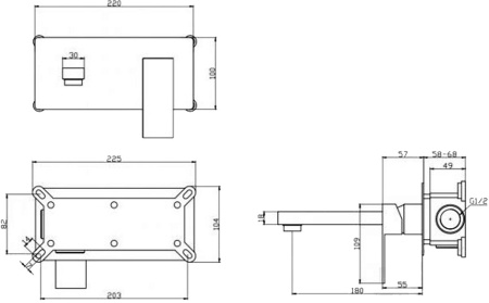 Смеситель для раковины BelBagno Romano ROM-BLM-CRM с внутренней частью