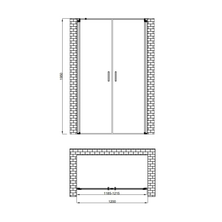 Душевая дверь в нишу Berges LEGOS LS-3 1200