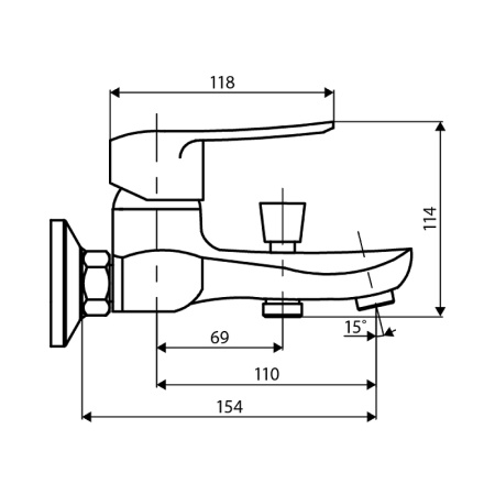 Смеситель для ванны Dorff Prime D4085016 Хром Смеситель для ванны Dorff Prime D4085016 Хром