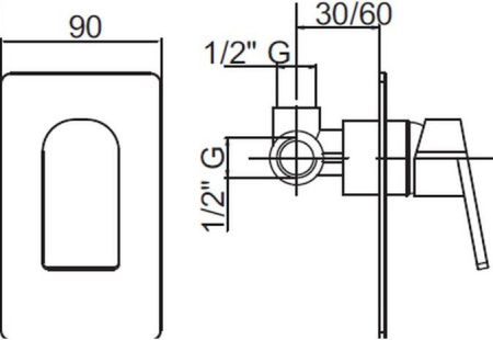 Смеситель для душа Cezares Trend TREND-DIM-01-Cr с внутренней частью Смеситель для душа Cezares Trend TREND-DIM-01-Cr с внутренней частью