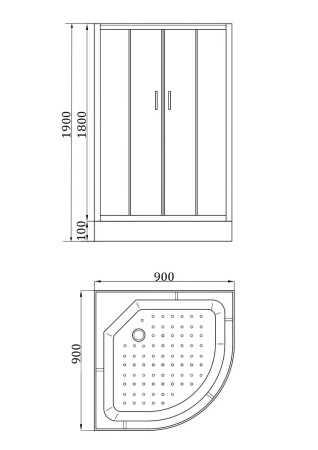 Душевая кабина Ceruttispa KORRA90 без крыши