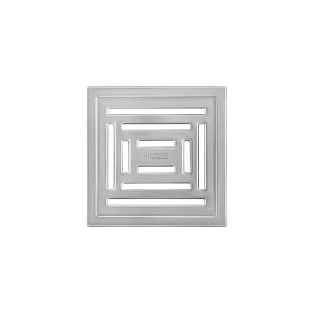 Трап для душа BERGES водосток PLATZ Uno 100х100, матовый хром, S-сифон D50 H60 боковой