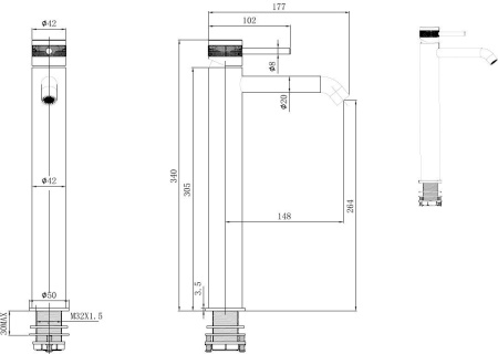 Смеситель Allen Brau Priority 5.31A02-31 черный матовый Смеситель Allen Brau Priority 5.31A02-31 черный матовый