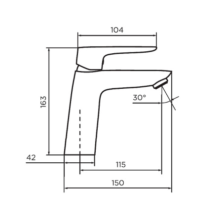 Смеситель для раковины Dorff Prime New D40102122 Черный матовый