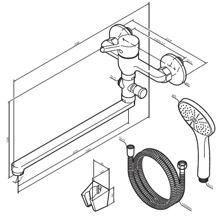 Смеситель для ванны AM.PM X-Joy F85B90100 универсальный Хром
