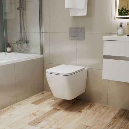 Унитаз Grossman Thin Rim GR-5603S (520х365х345) тонкий ободок,белый с тонкой крышкой,микролифт,1 место