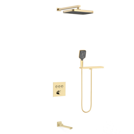 Душевой гарнитур Vincea VSFW-4311RBG встраиваемый, 3 режима, брашированное золото