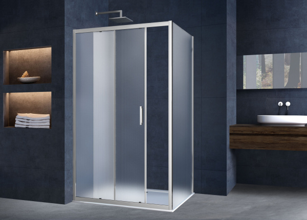 Душевой уголок Vincea Alpha VSR-3AL8011MT, 1100x800, хром, стекло текстурное без поддона