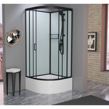 Душевая кабина Frank F409/2 Black 90x90 без крыши