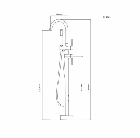 Смеситель для ванны NT Bagno NT1002 хром