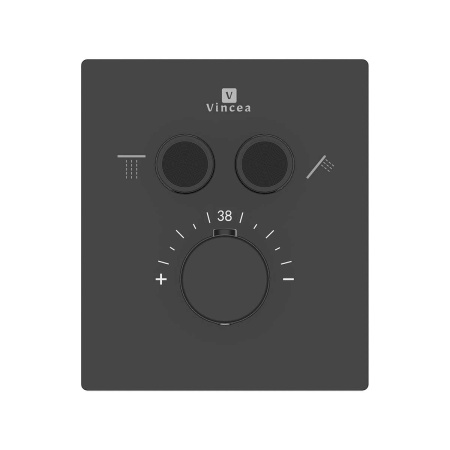 Душевой гарнитур Vincea Inspire VSFW-3I21MT3MB встраиваемый, термостатический, двухрежимный, черный Душевой гарнитур Vincea Inspire VSFW-3I21MT3MB встраиваемый, термостатический, двухрежимный, черный