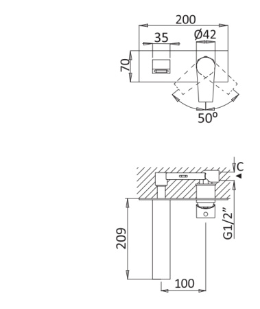 Смеситель для раковины CEZARES NAUTIC-BLI-BIO