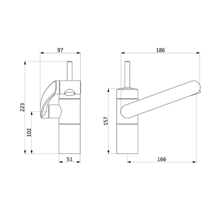 Смеситель для раковины Damixa Arc 290217364 Черный матовый