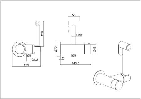 Смеситель Allen Brau Thermo Rund 5.60001-00 (с внутренней частью) хром