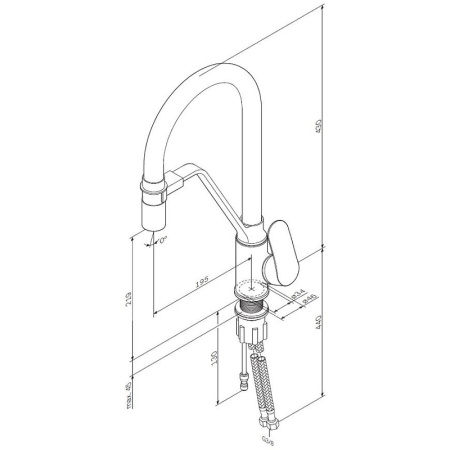 Смеситель для кухонной мойки AM.PM Like F8007828 Черный матовый Красный