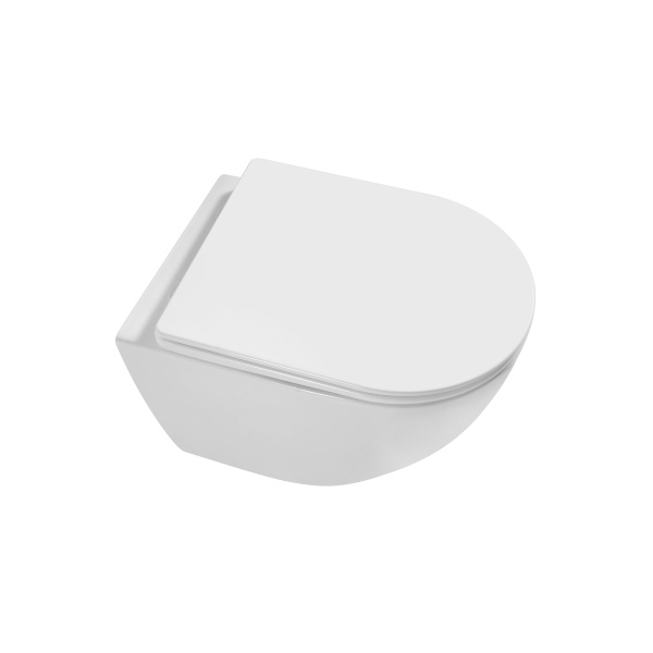 Унитаз Grossman Thin Rim GR-5601S (520х360х360) тонкий ободок,белый с тонкой крышкой,микролифт,1 место