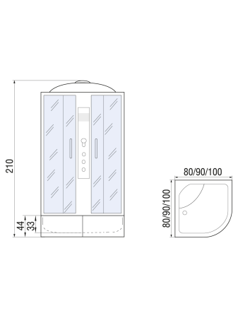Душевая кабина River Dunay 100/44 MT