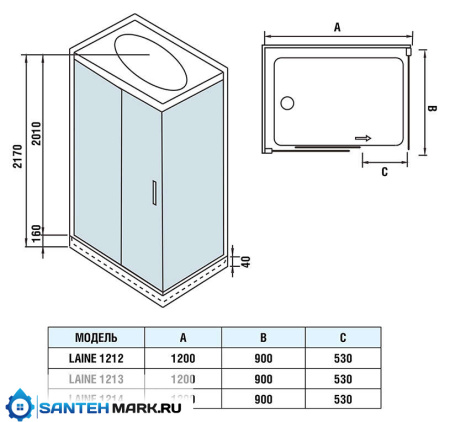 Душевая кабина WeltWasser WW500 Laine 1214