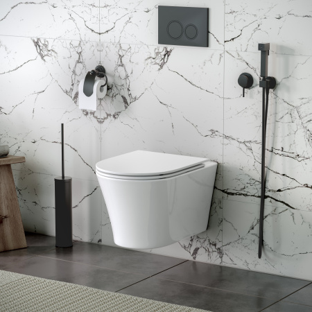 Унитаз Grossman Thin Rim GR-5604SQ (520х360х355) тонкий ободок,белый с тонкой крышкой,микролифт,смыв торнадо,1 место