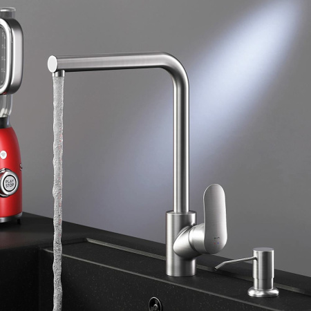 Смеситель для кухонной мойки AM.PM Like F8005D11 с дозатором Сатин