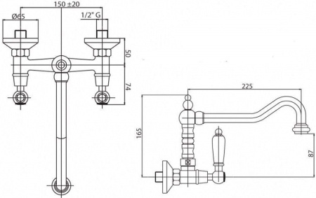 Смеситель Cezares Diamond DIAMOND-LLP-01-Sw-N