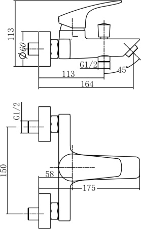 Смеситель Aquanet Static AF330-20C
