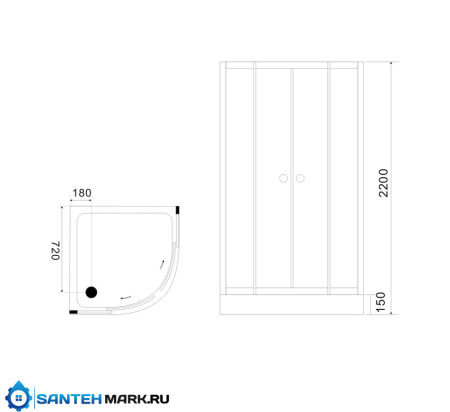 Душевая кабина Black & White G5701