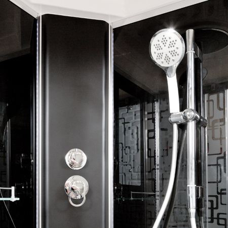 Душевая кабина DTO BM 1510 LED BLACK 100x100 с подсветкой Душевая кабина DTO BM 1510 LED BLACK 100x100 с подсветкой