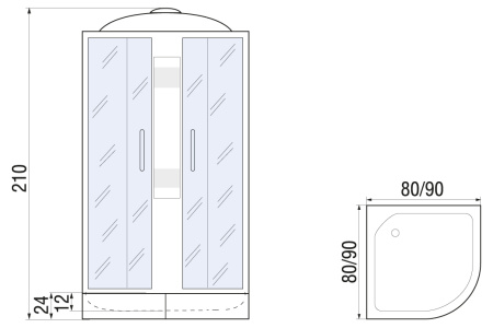 Душевая кабина River Rein 80/24 MT